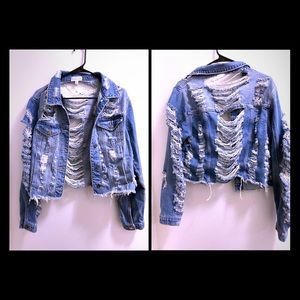 Distressed Denim Jean Jacket